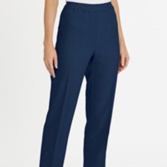 Bend Over Pants - Navy Elastic-Waist Dress Pants